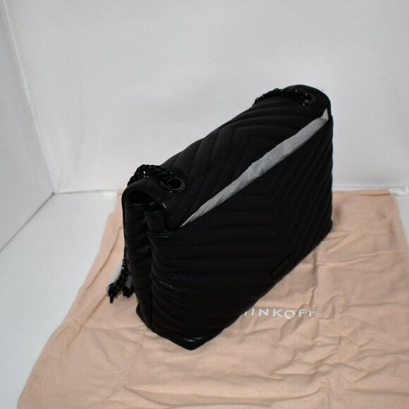 Rebecca Minkoff Edie Quilted Leather Flap Shoulder Bag in Black #XF18MEQD37 NWT - Picture 5 of 7